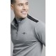 SikSilk L/S Quarter Zip Sport Top - Grey Marl